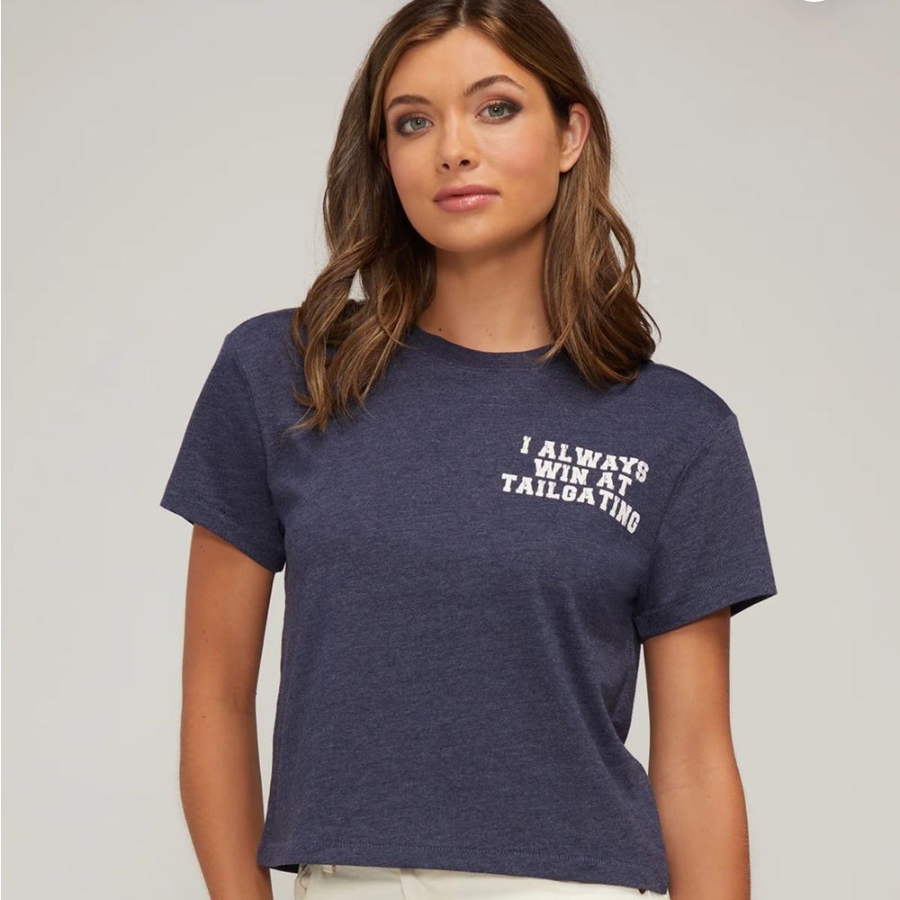 Wildfox navy tailgate with me Tee with S